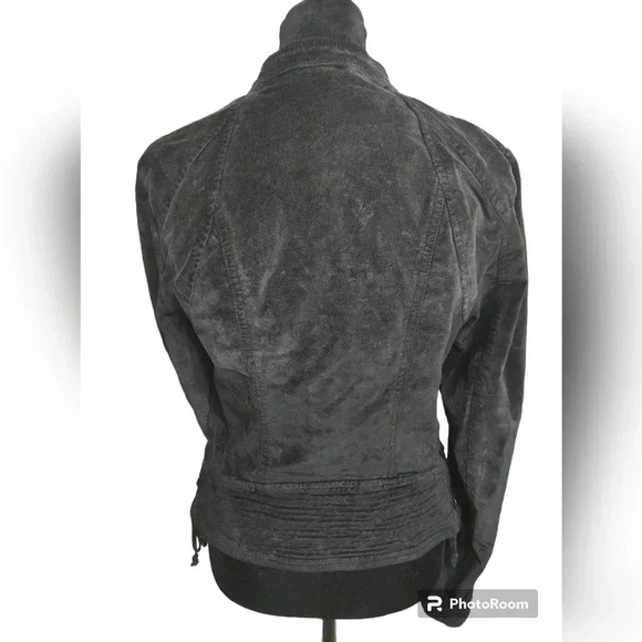 FREE PEOPLE BLACK LACEY VELVET ZIP MOTO JACKET - Picture 3 of 5